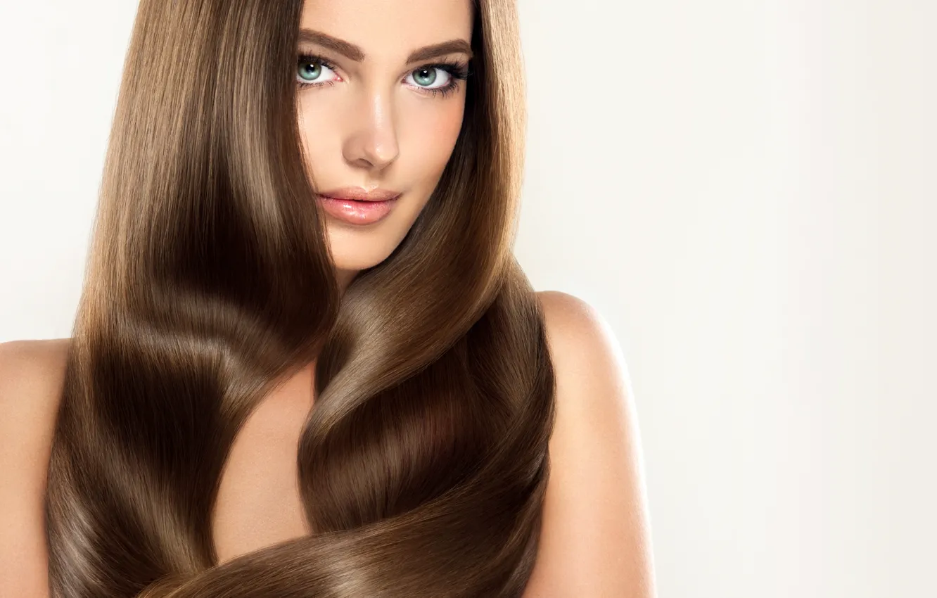 Фото обои глаза, взгляд, девушка, зеленый, модель, волосы, макияж, прическа