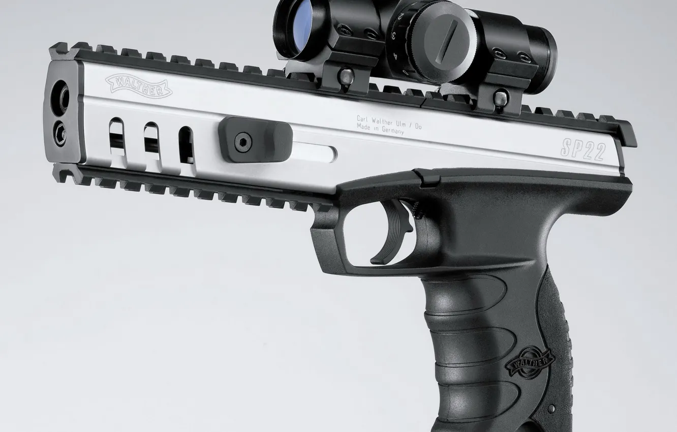 Фото обои пистолет, прицел, вальтер, Walther SP22 M3 Target Rimfire Pistol