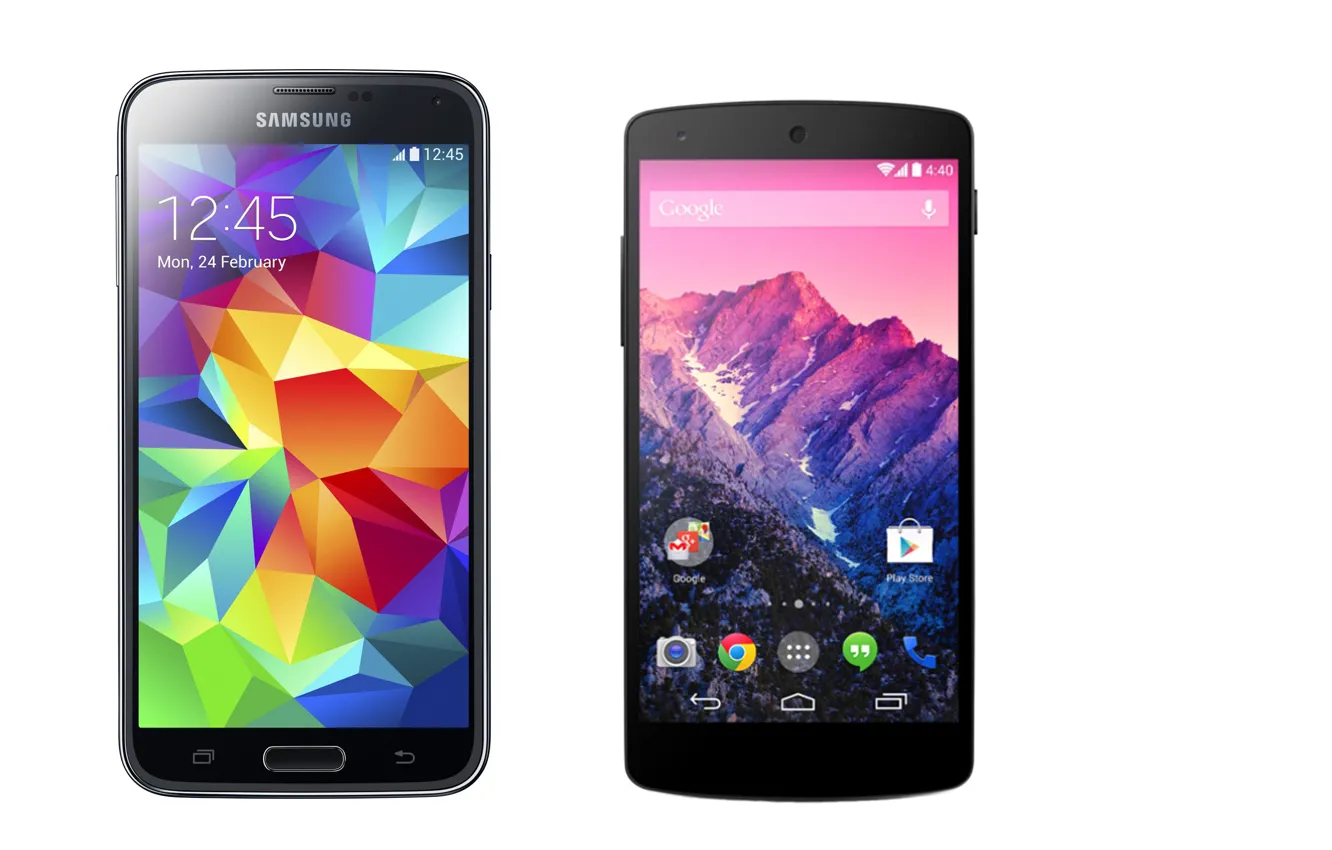 Фото обои Google, logo, Nexus, Samsung, smartphone, technology, cell phone, Galaxy S5