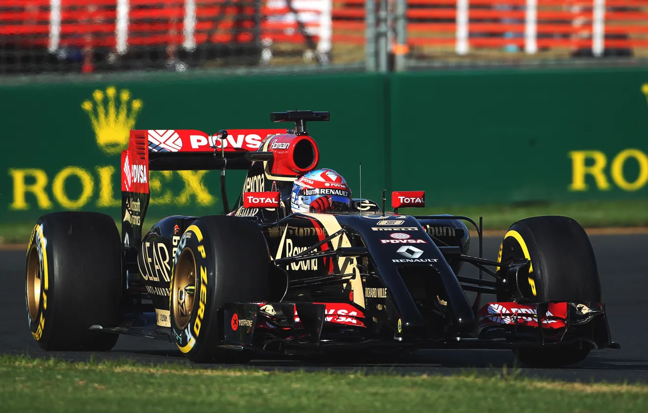 Фото обои Lotus, Formula 1, E22, Romain Grosjean