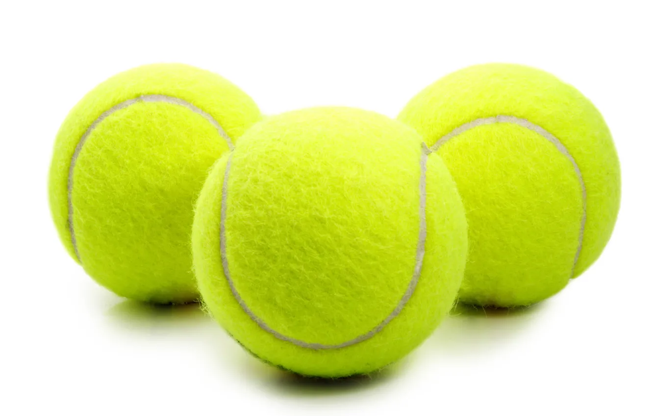 Фото обои макро, арт, три, теннис, tennis, wallpaper., мяча, теннисные мячи