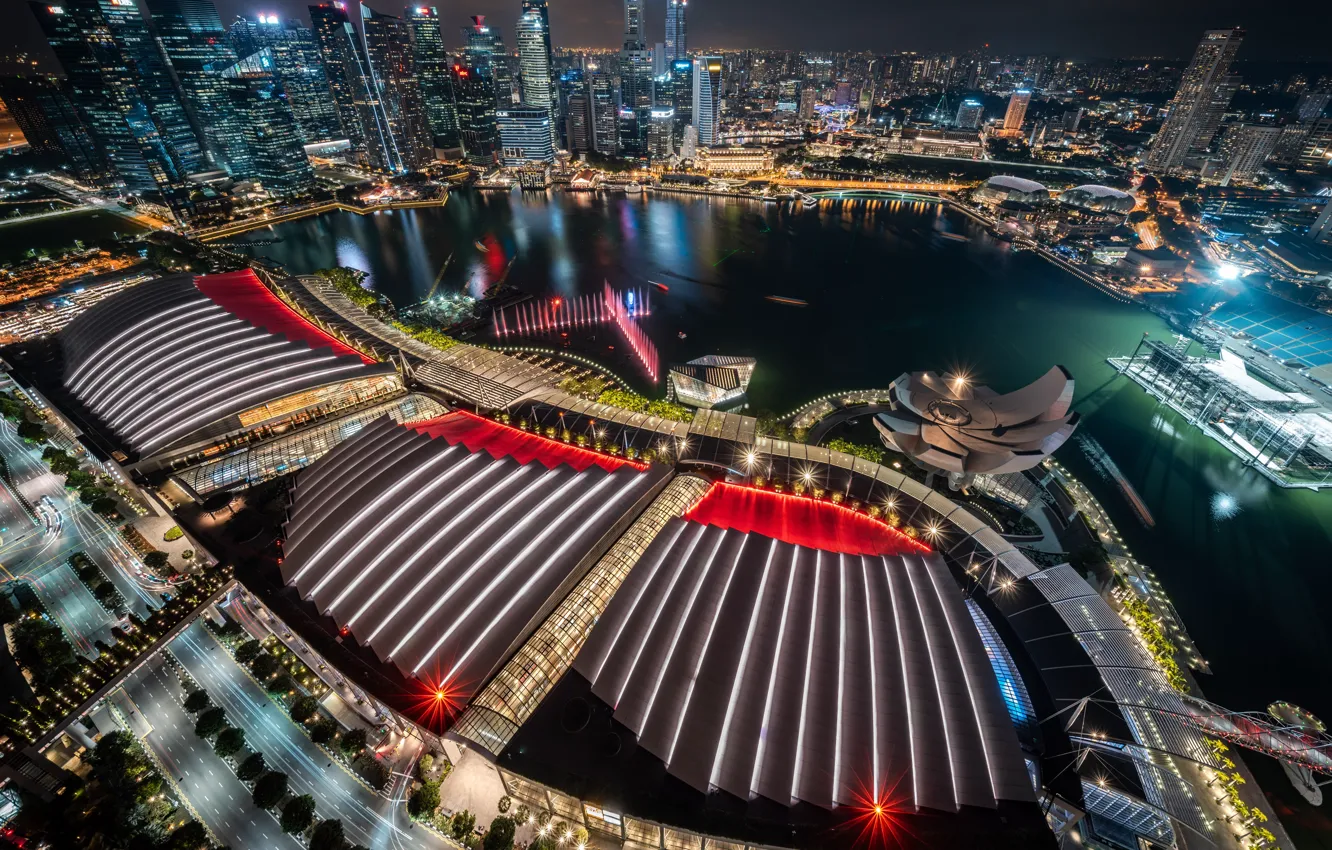 Фото обои Singapore, Marina, Central Singapore, city of light