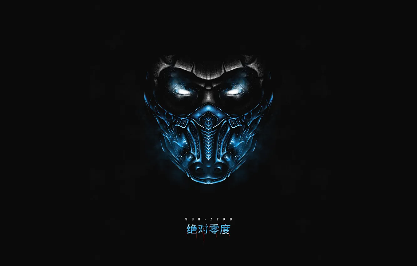 Фото обои minimal, dark, Mortal Kombat, Мортал Комбат, sub zero, саб зиро