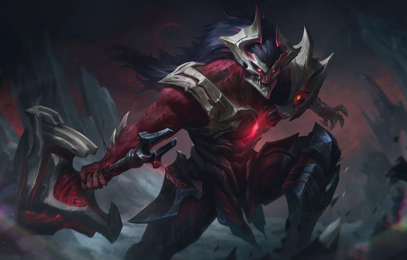 Фото обои движение, сумрак, доспехи, game, character, персонаж, League of Legends, Tryndamere