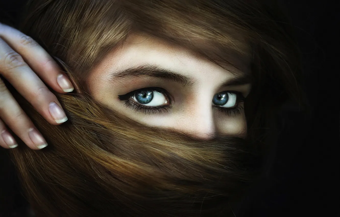 Фото обои волосы, портрет, Behind Blue Eyes