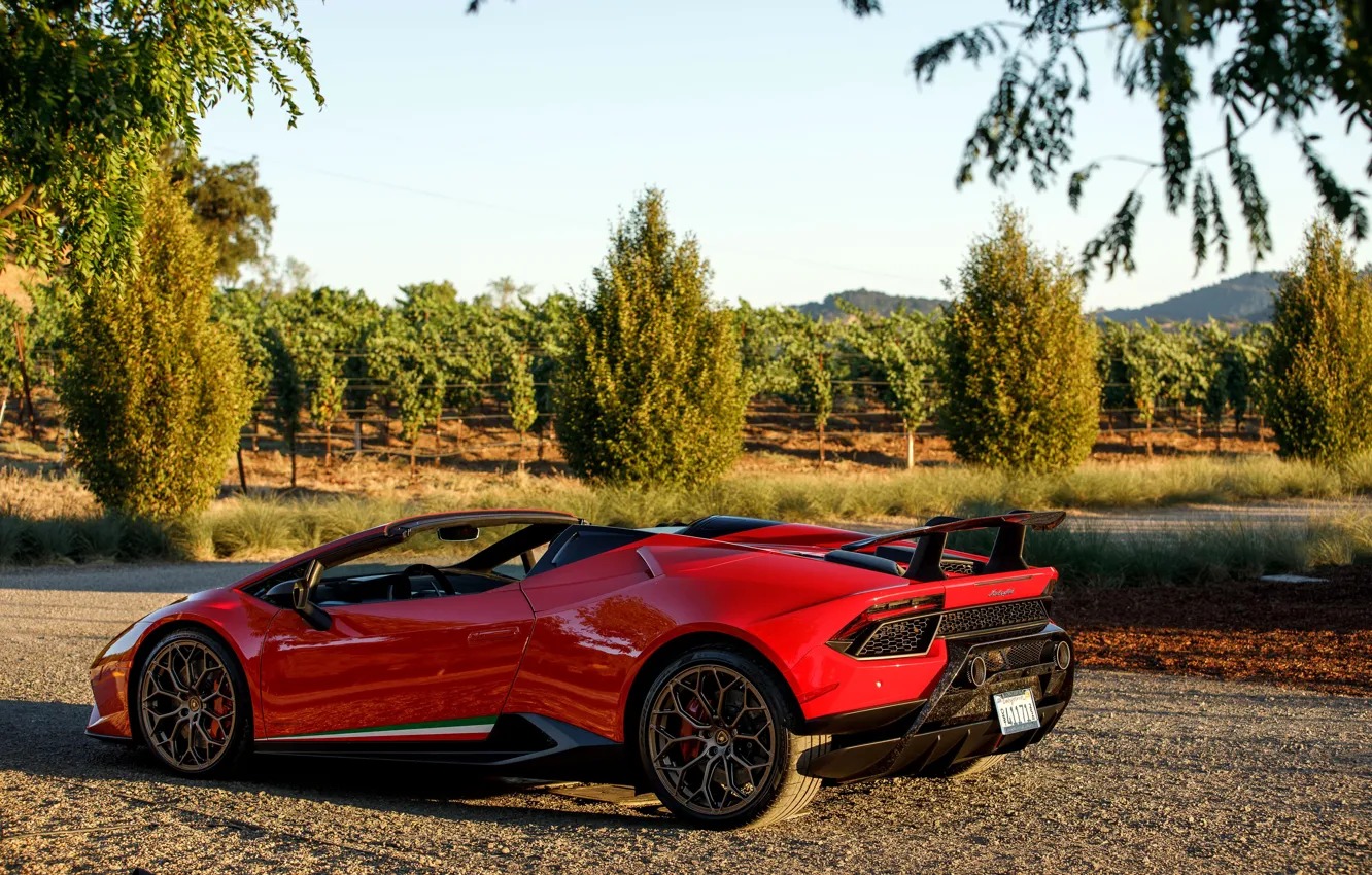 Фото обои Lamborghini, суперкар, Spyder, 2018, Performante, Huracan, North America version