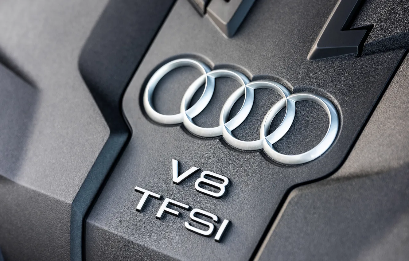 Фото обои Audi, двигатель, эмблема, крышка, седан, Audi A8, TFSI, Audi S8