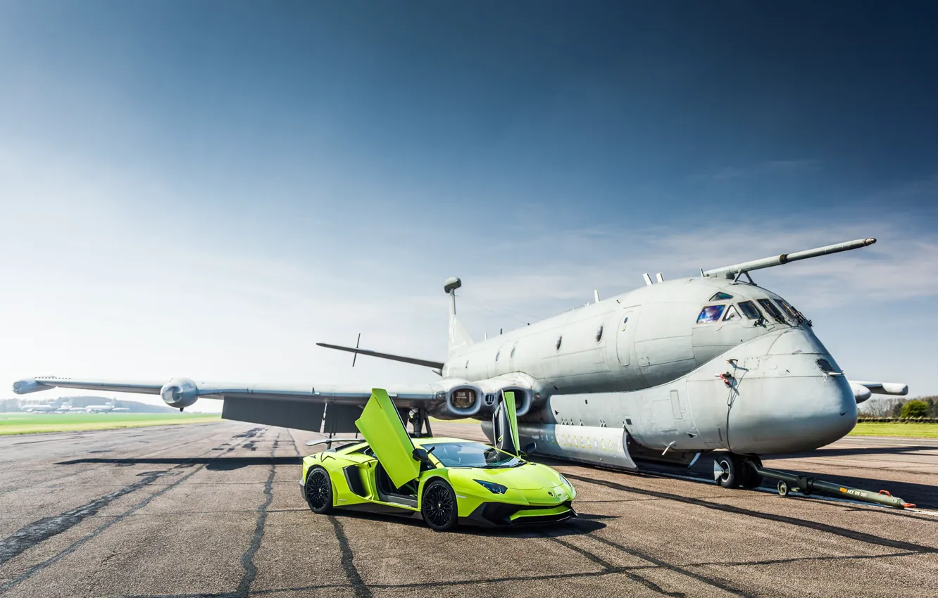 Фото обои Airplane, Aventador, Light green