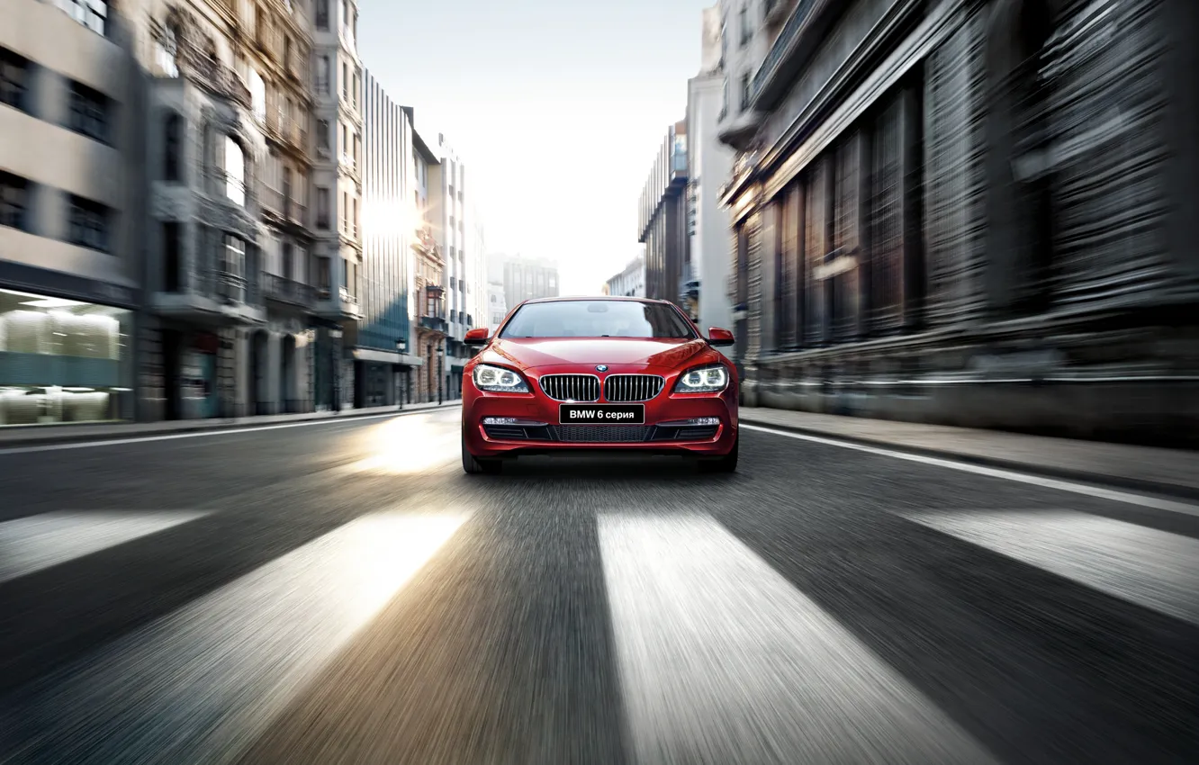 Фото обои красный, бмв, скорость, BMW, бумер, BMW M6