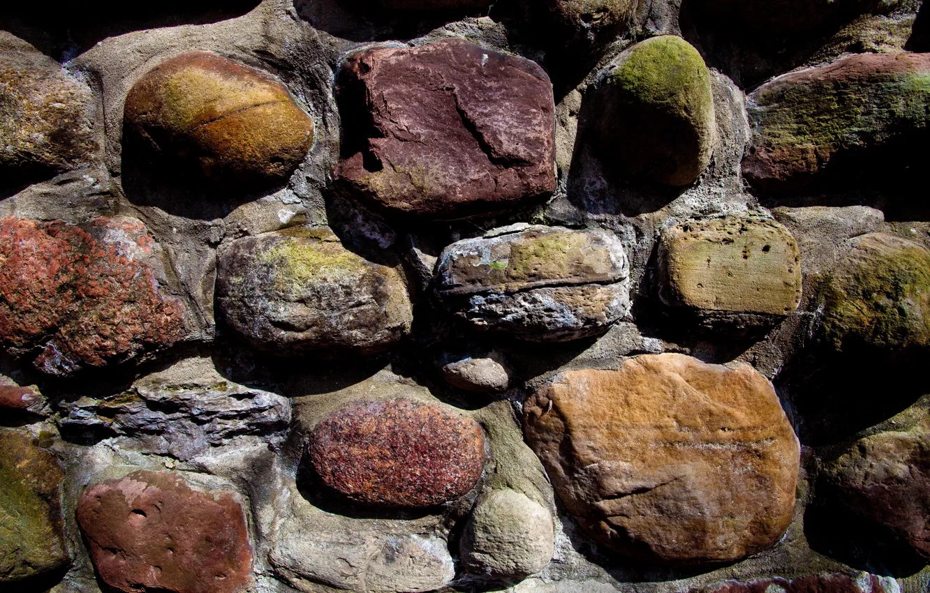 Фото обои стена, камень, цвет, кладка