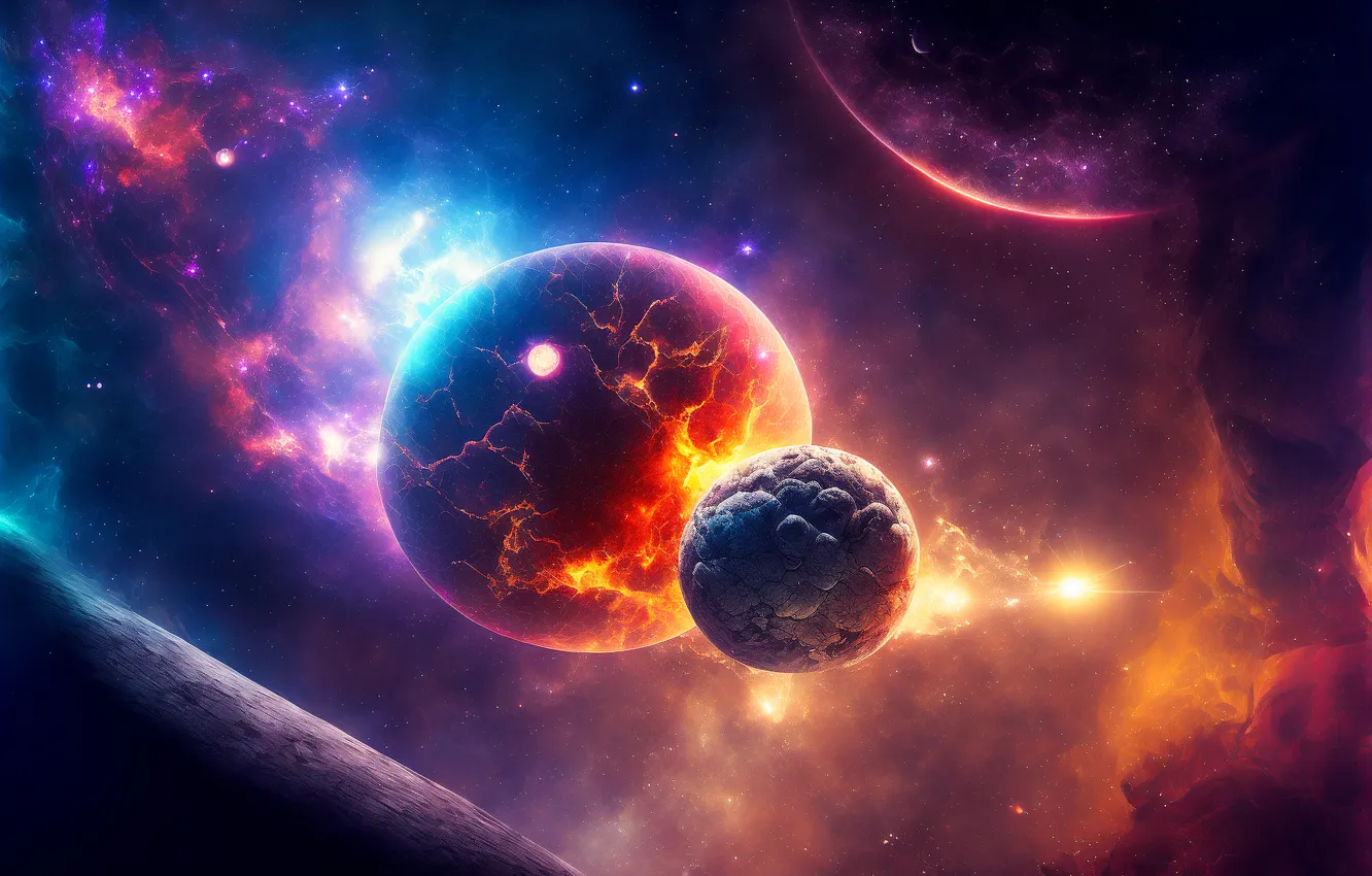 Фото обои space, universe, stars, planets