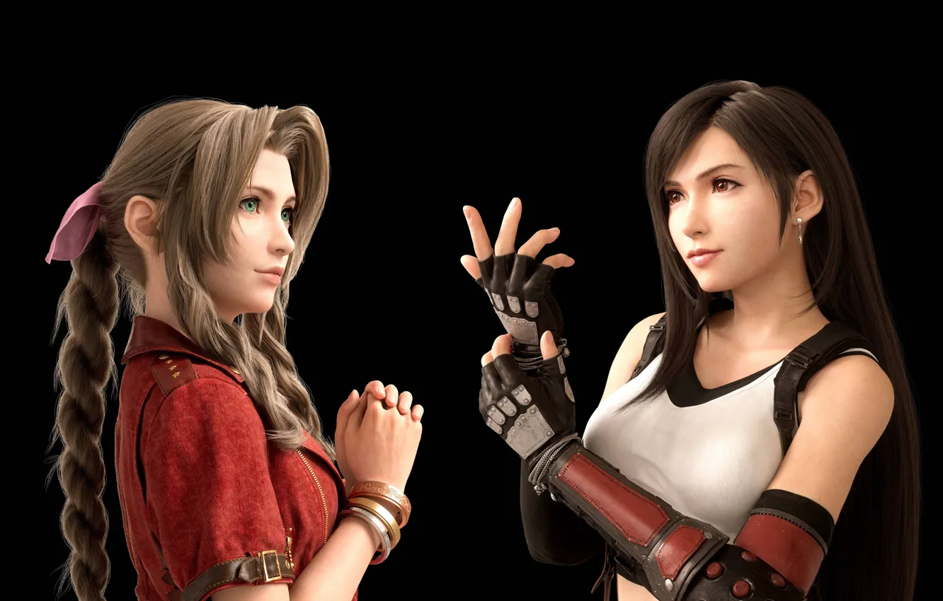 Фото обои Девушки, Игра, Перчатки, Брюнетка, Коса, Шатенка, Final Fantasy, Brunette