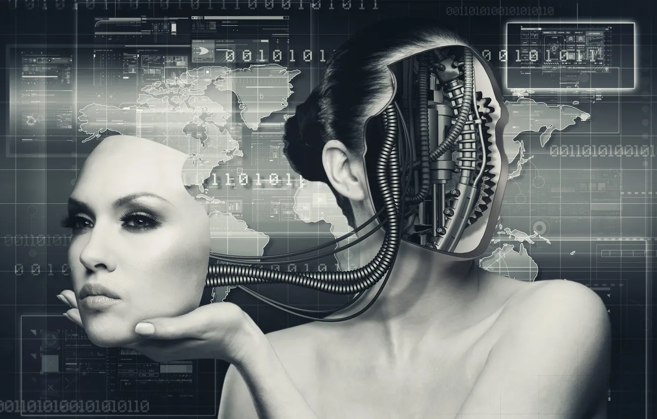 Фото обои robot, android, hi-tech, technology