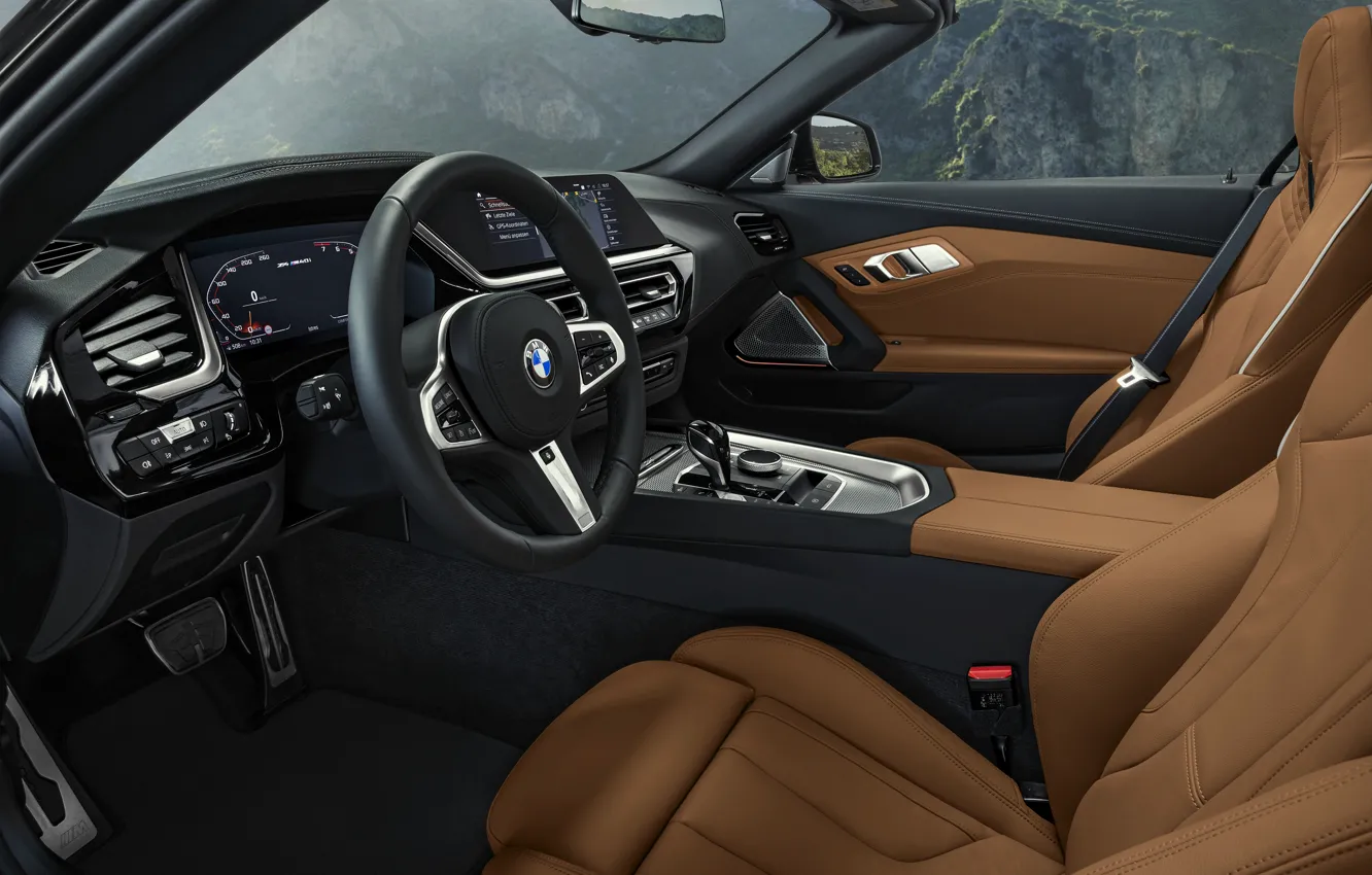 Фото обои интерьер, BMW, родстер, салон, BMW Z4, M40i, Z4, 2019