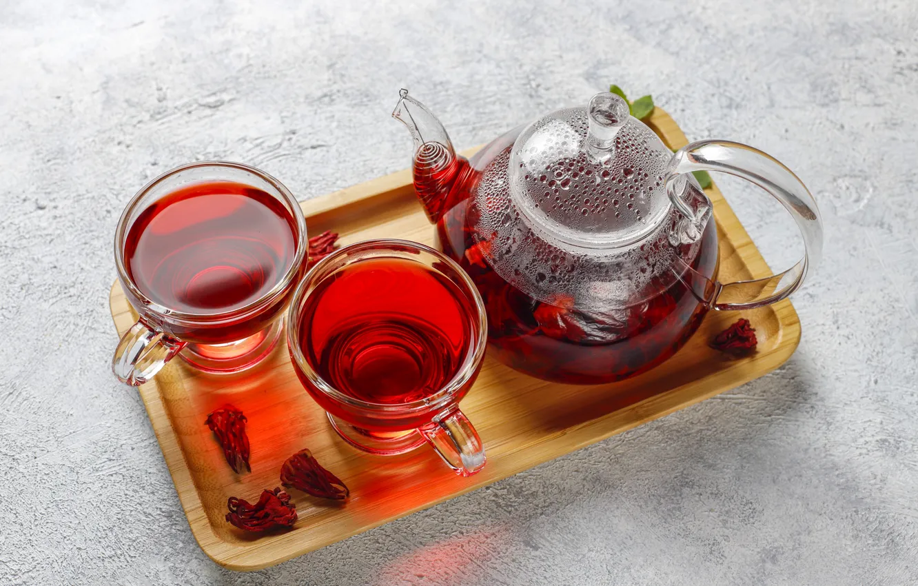 Фото обои чай, чайник, чашка