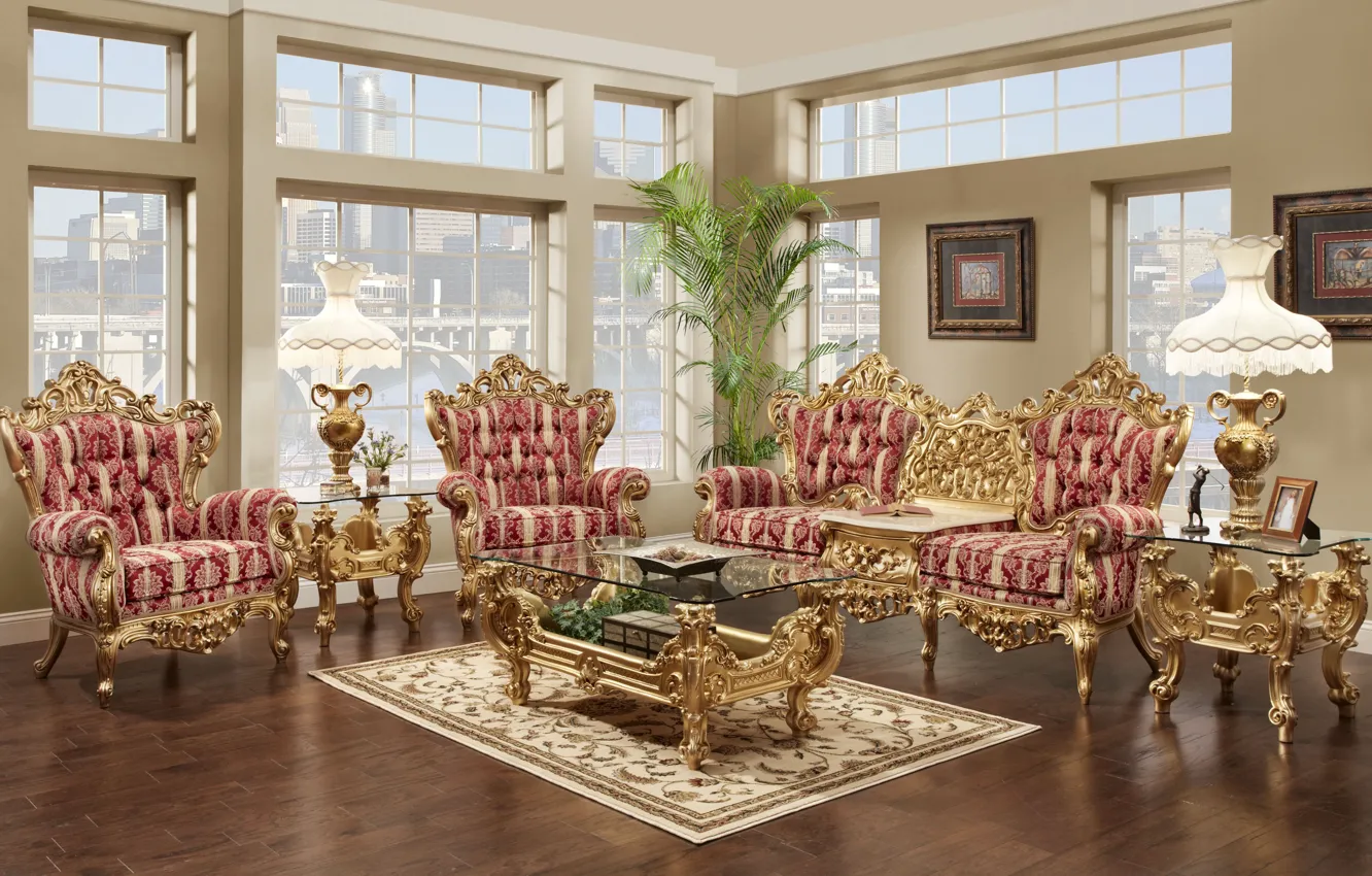 Фото обои дизайн, стиль, интерьер, гостиная, Victorian Living Room