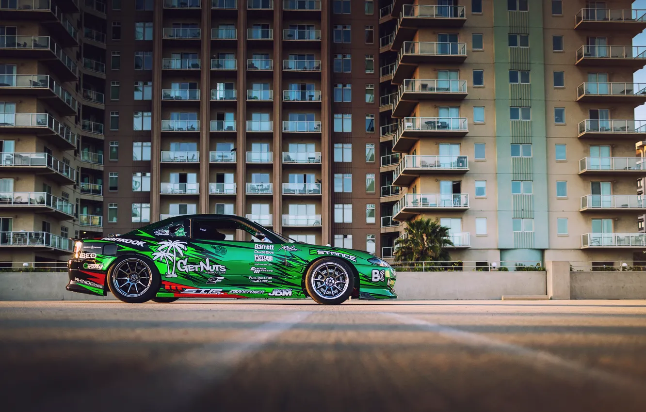 Фото обои S15, Silvia, Nissan, Formula D Car, streets of Long Beach