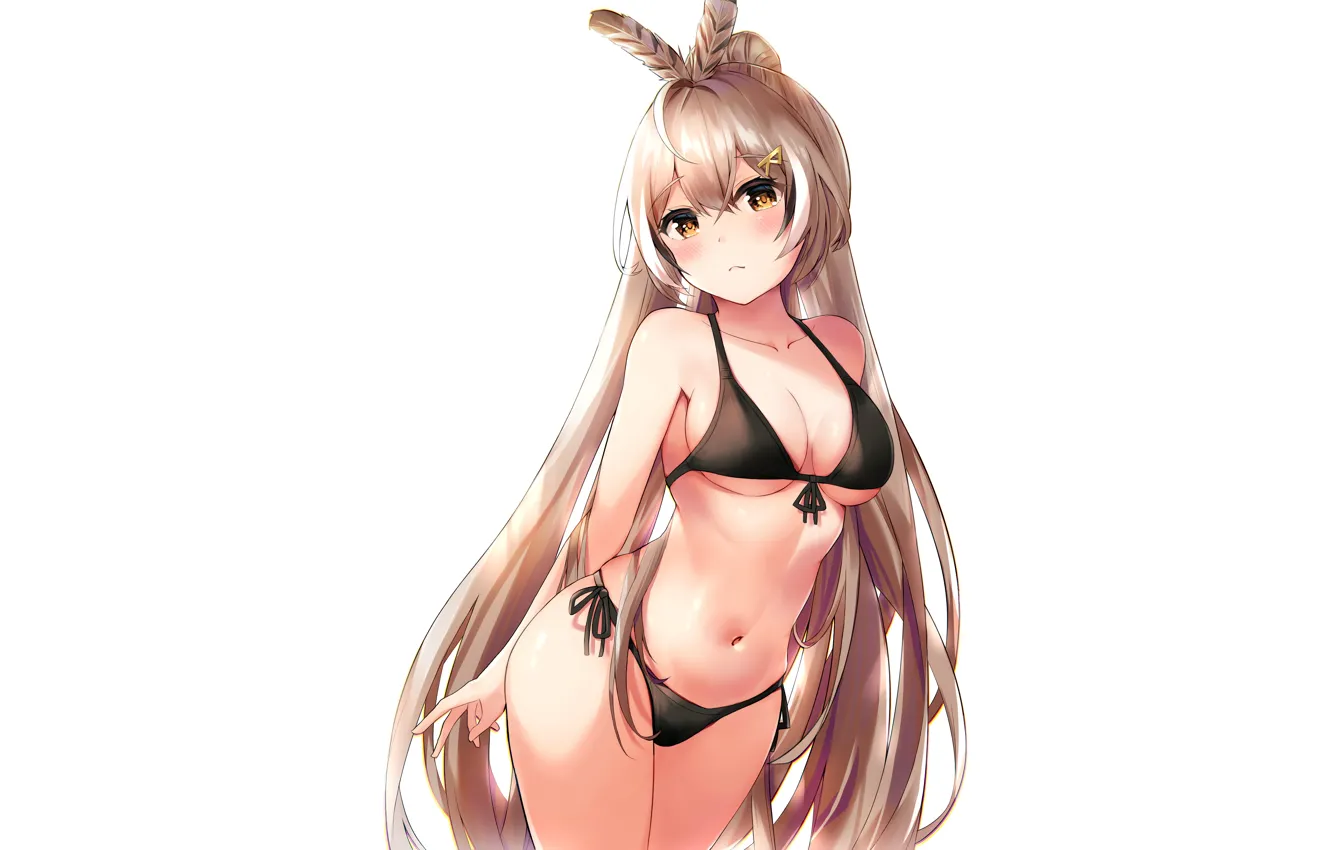 Фото обои girl, sexy, cleavage, long hair, brown hair, boobs, anime, beautiful
