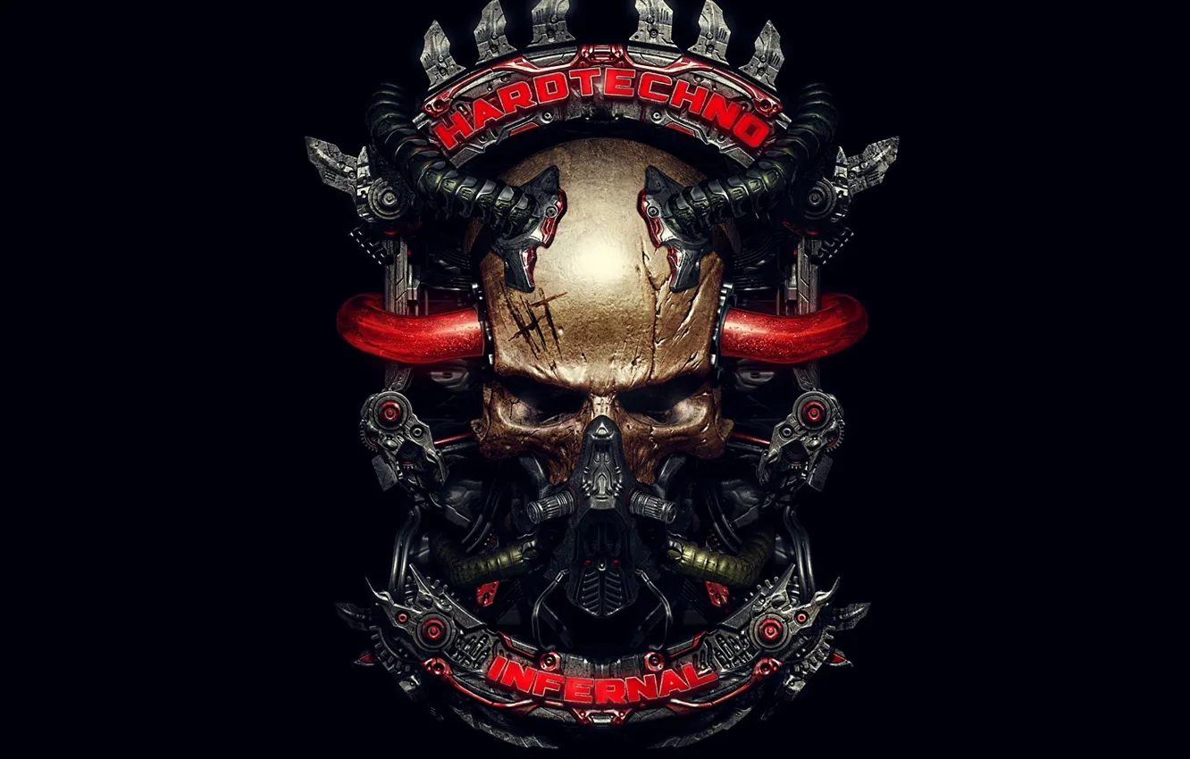 Фото обои череп, skull, infernal, metallic, Hardtechno