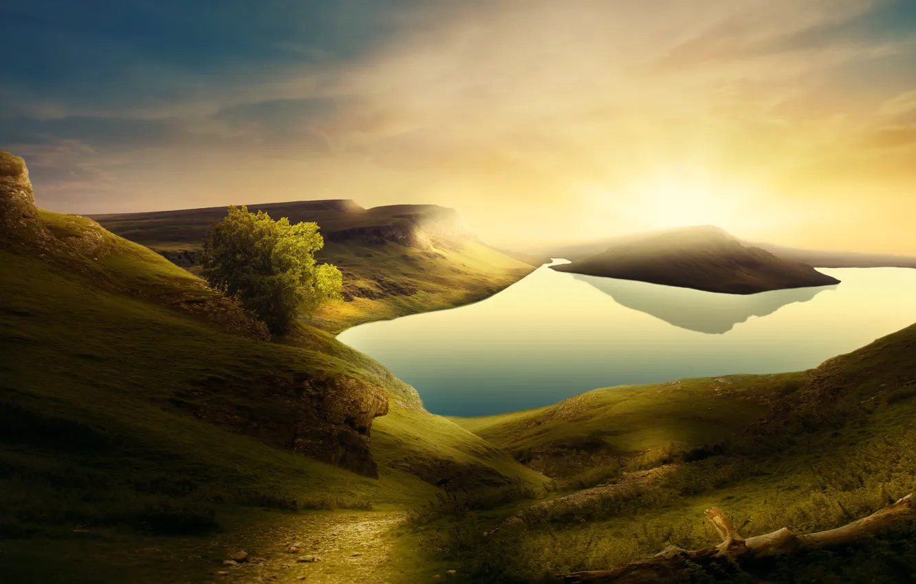 Фото обои wallpaper, scenic, lake, mood, relaxing
