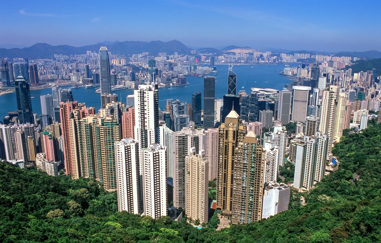 Фото обои город, Гонконг, Китай