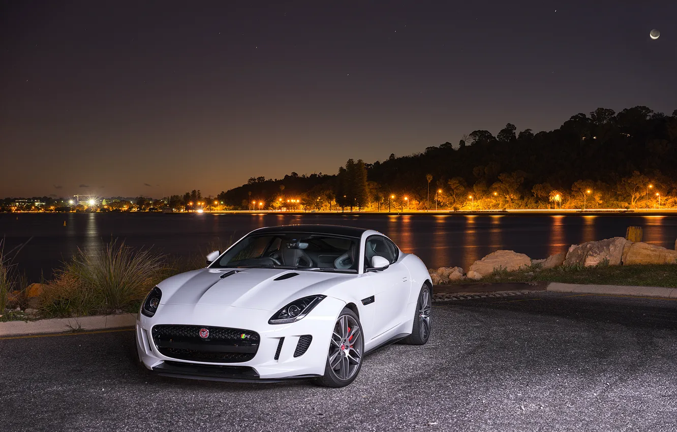 Фото обои Jaguar, Coupe, Night, F-Type