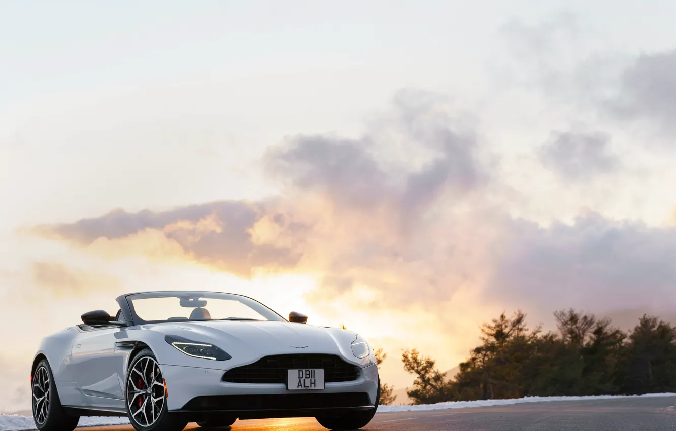 Фото обои закат, Aston Martin, Volante, DB11, 2019
