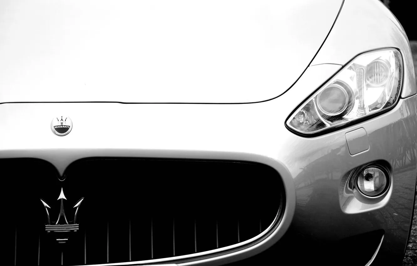 Фото обои фары, Maserati, перед, эмблема, cars, auto, Front, GranTurismo