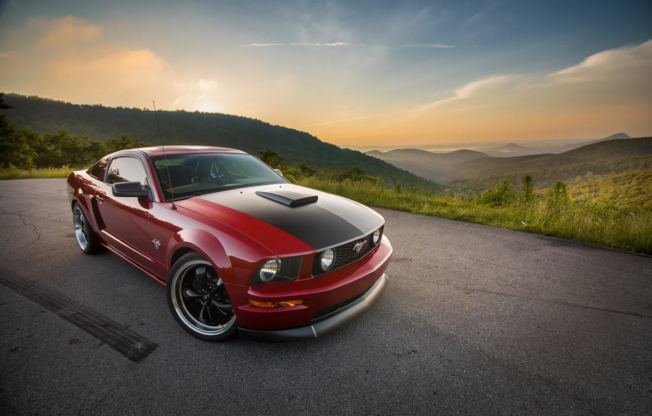 Фото обои Mustang, Ford, 2009, 2005, Hills, GT, Distance