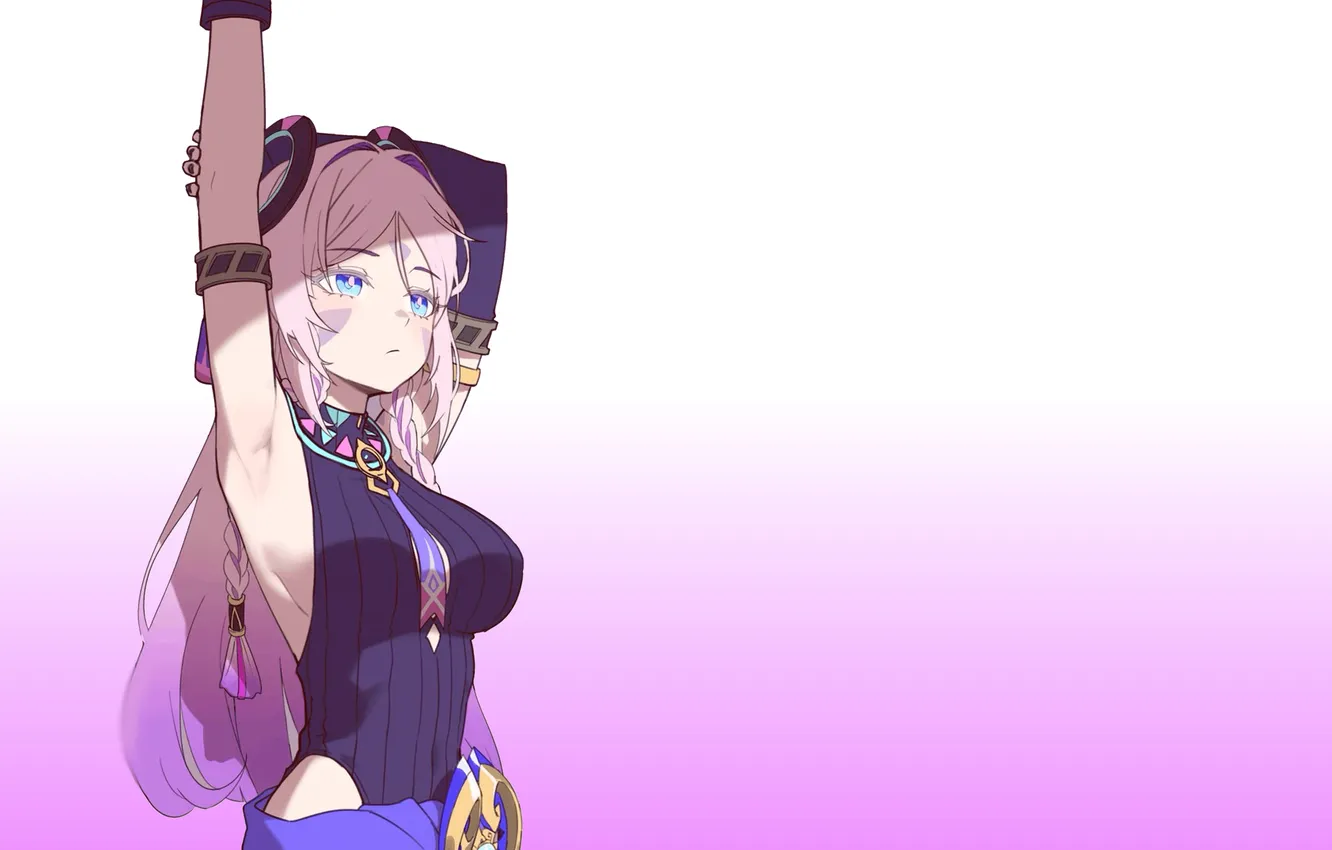 Фото обои kawaii, girl, hot, sexy, boobs, anime, purple, breasts