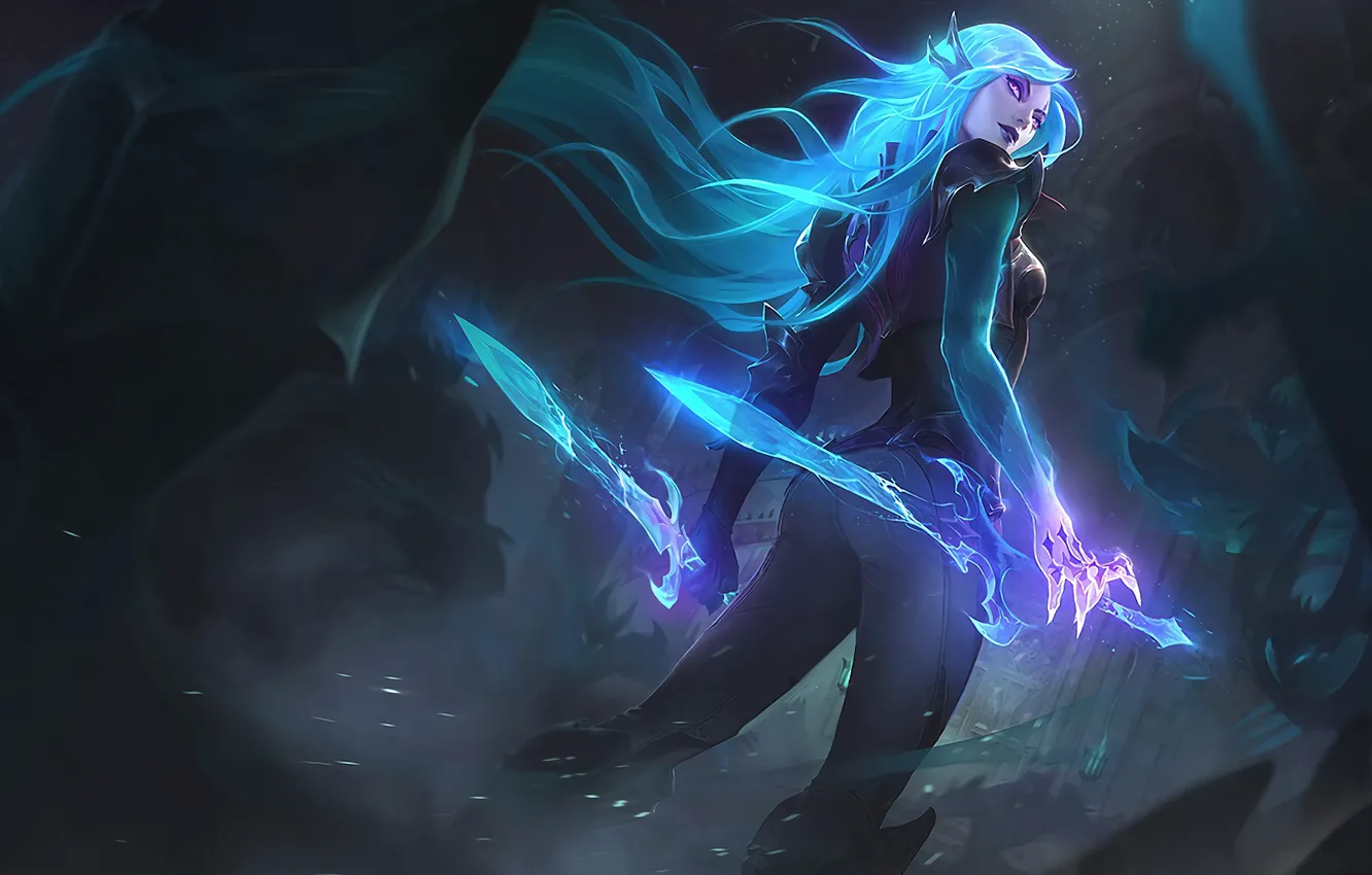 Фото обои Арт, Splash, League of Legends, Katarina, LoL, Artwork, Лига Легенд, Катарина