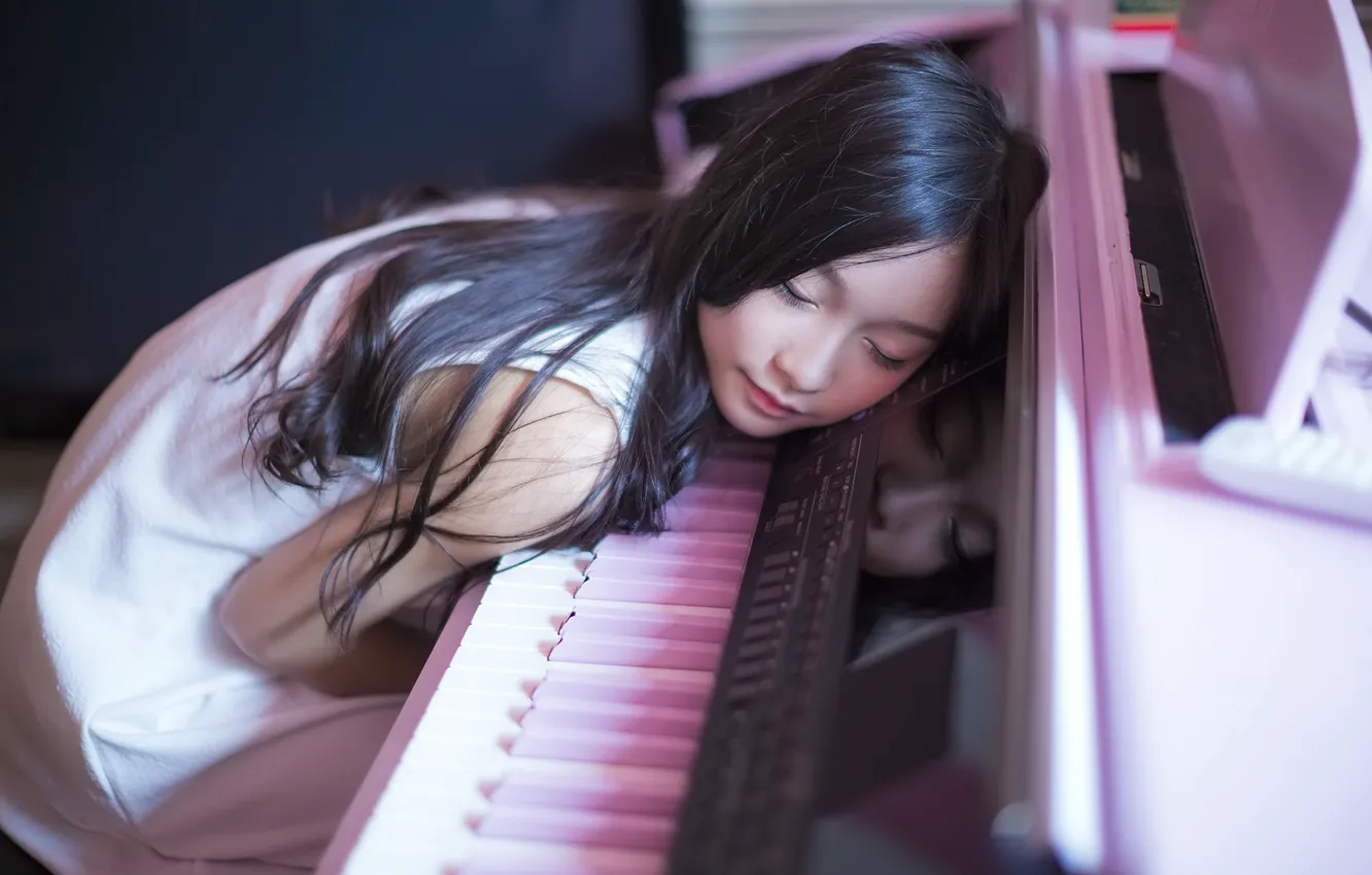 Фото обои музыка, девочка, пианино