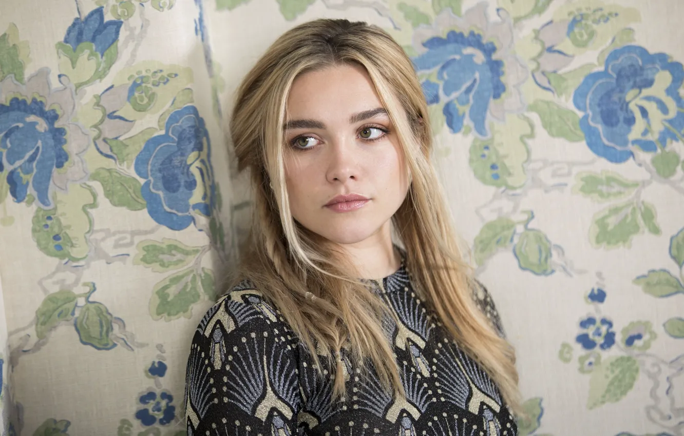 Фото обои взгляд, макияж, актриса, hair, Florence Pugh, Флоренс Пью