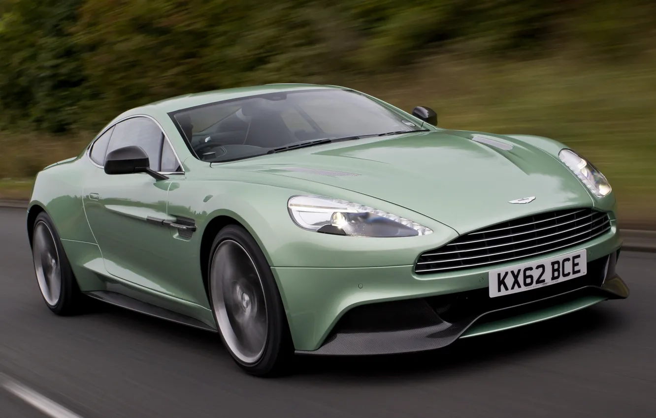 Фото обои зеленый, Aston Martin, суперкар, Vanquish