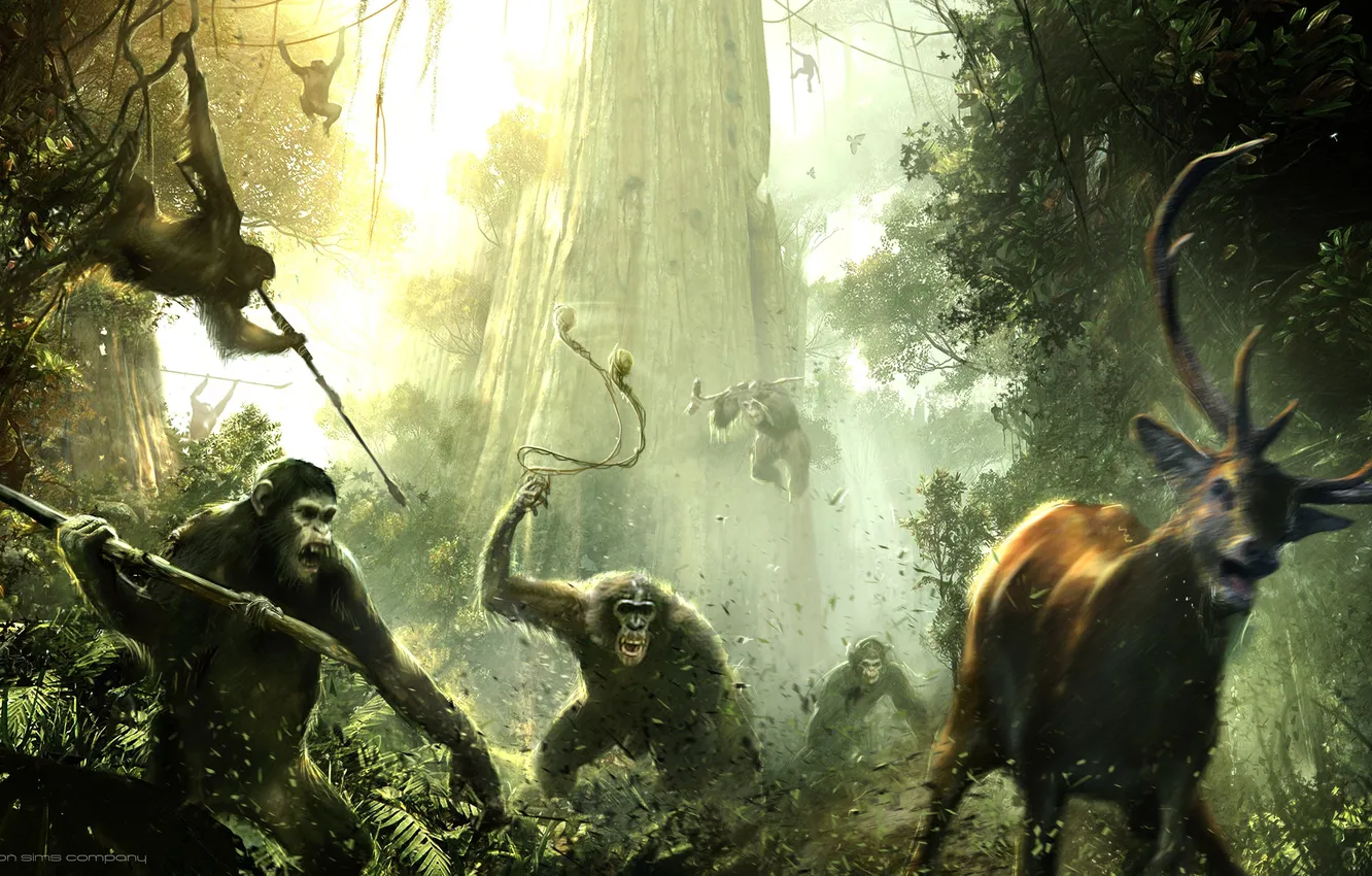 Фото обои обезьяна, Цезарь, Caesar, Планета обезьян: Революция, Dawn of the Planet of the Apes