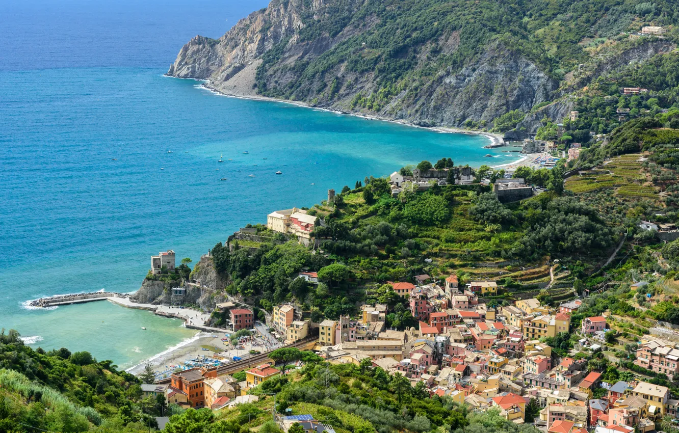 Фото обои море, пляж, скалы, берег, Италия, landscape, Italy, travel
