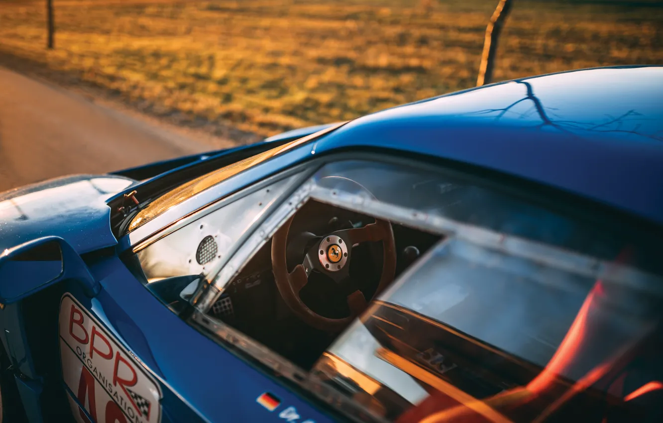 Фото обои Ferrari, logo, F40, steering wheel, Ferrari F40 LM by Michelotto