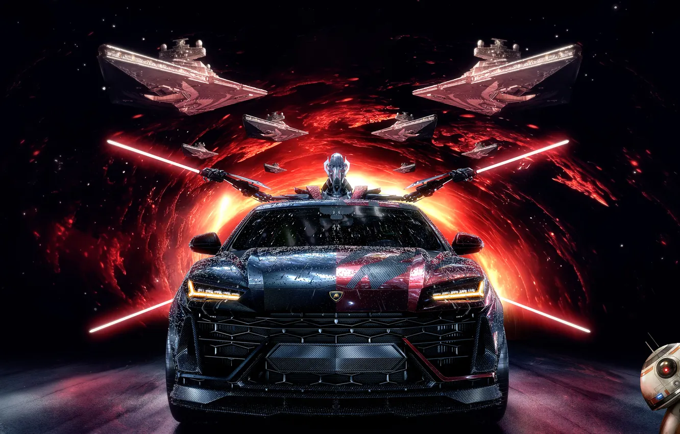 Фото обои star wars, lamborghini, urus