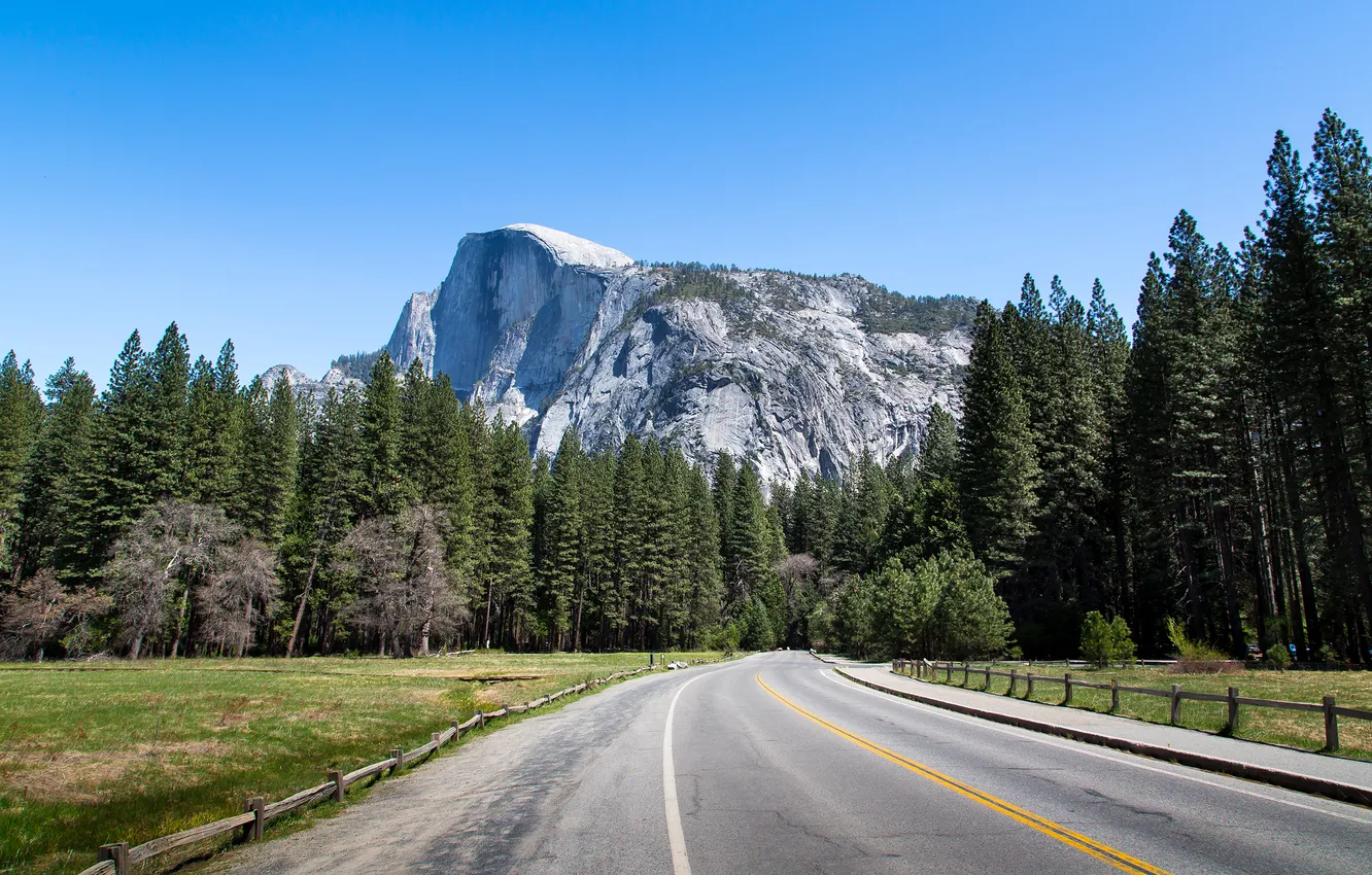 Фото обои USA, США, California, Yosemite Valley, Национальный парк Йосемити, Yosemite National Park, Хаф-Доум, Штат Калифорния