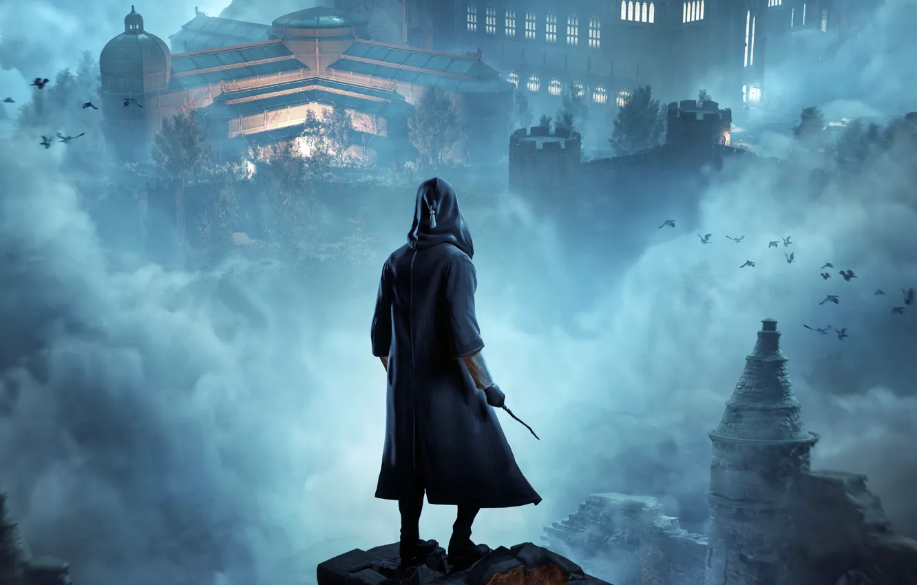 Фото обои туман, Игра, дымка, character, строения, fog, персонаж, Game