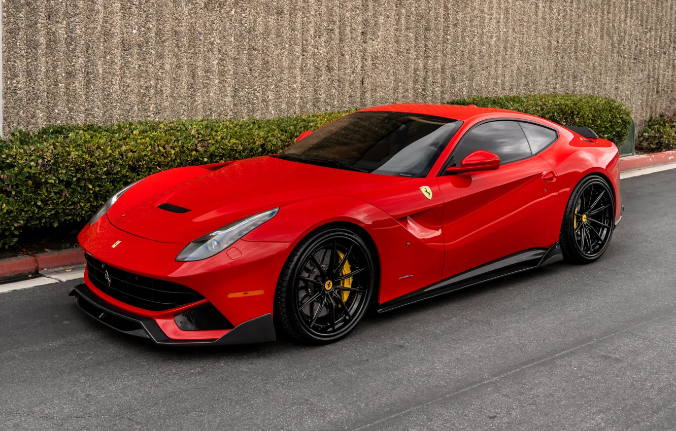 Фото обои Ferrari, Red, Car, Auto, V12, Berlinetta, F12, carbon fiber