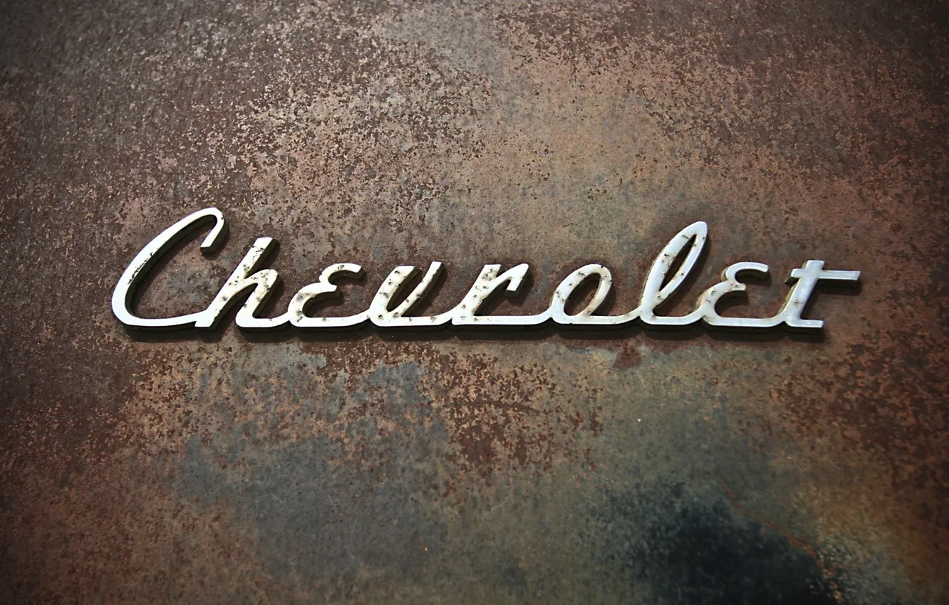 Фото обои надпись, Chevrolet, ржавчина, бренд