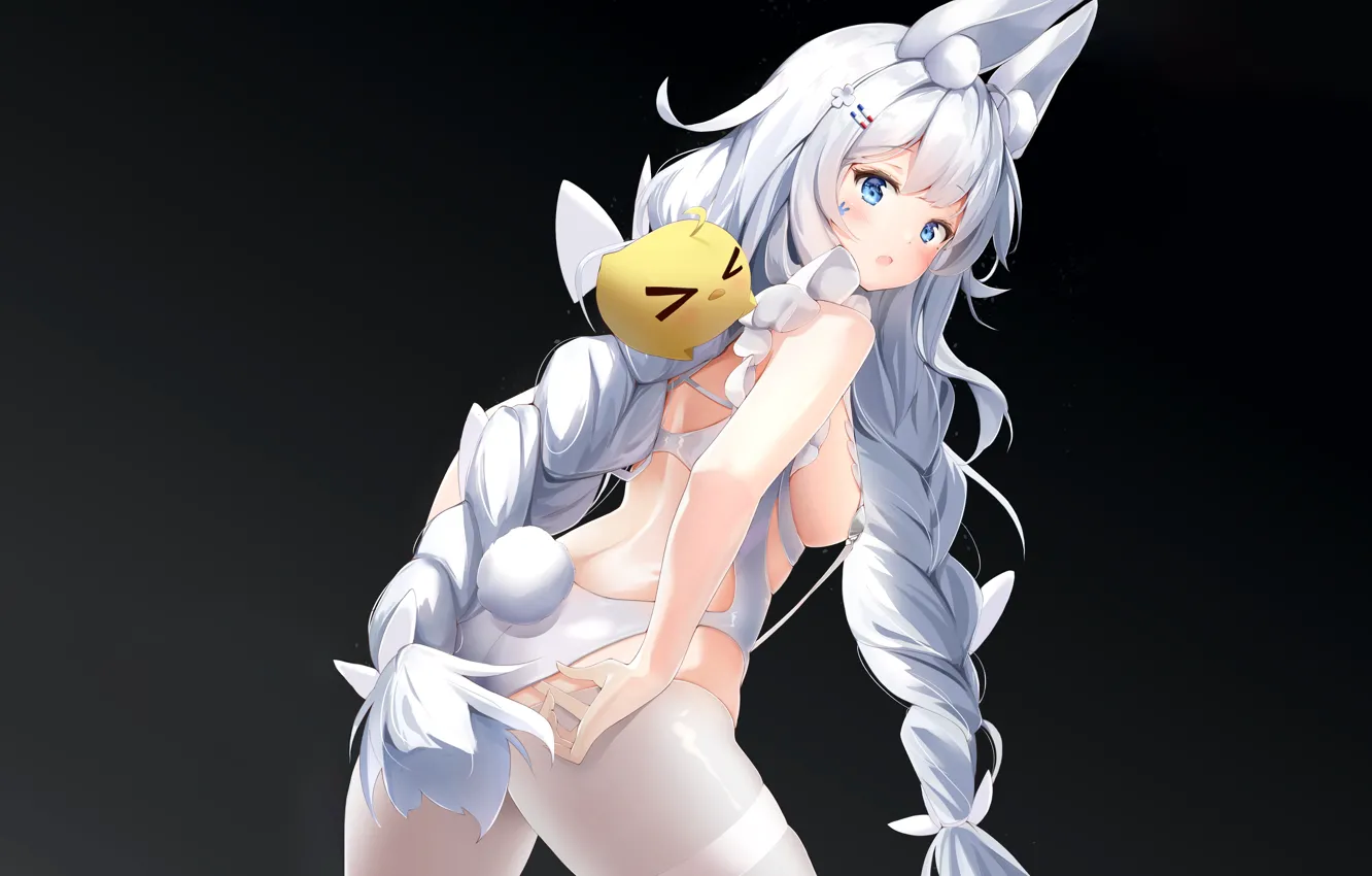 Фото обои girl, sexy, ass, cleavage, thighhighs, long hair, boobs, anime