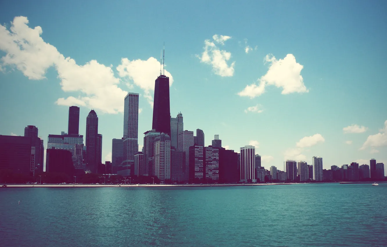 Фото обои небоскребы, америка, чикаго, Chicago, высотки, иллинойс, мичиган