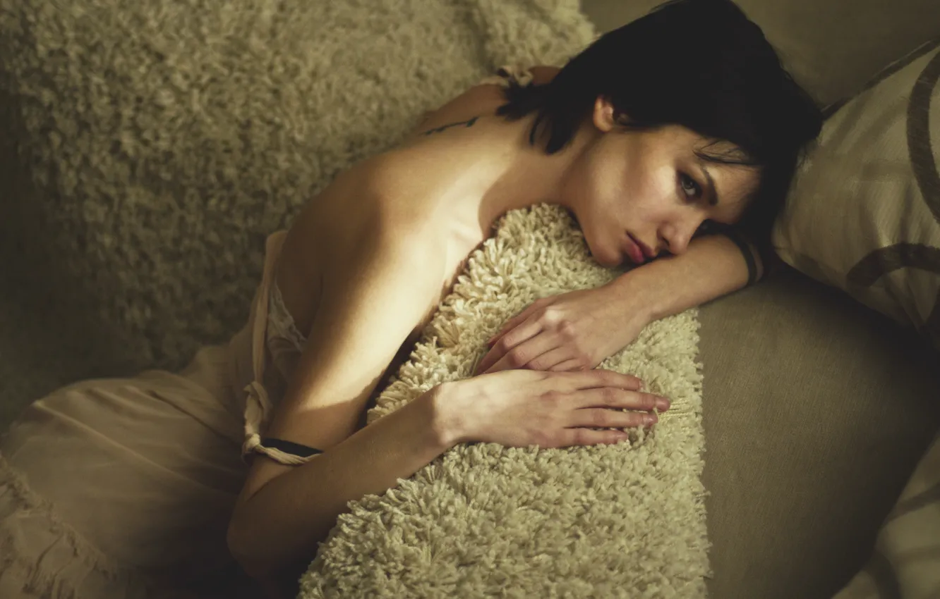 Фото обои эротика, девушка, портрет