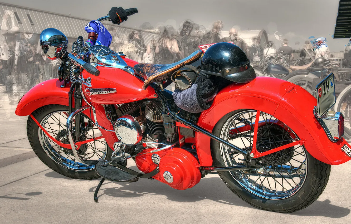 Фото обои красный, дизайн, стиль, фон, HDR, мотоцикл, форма, байк