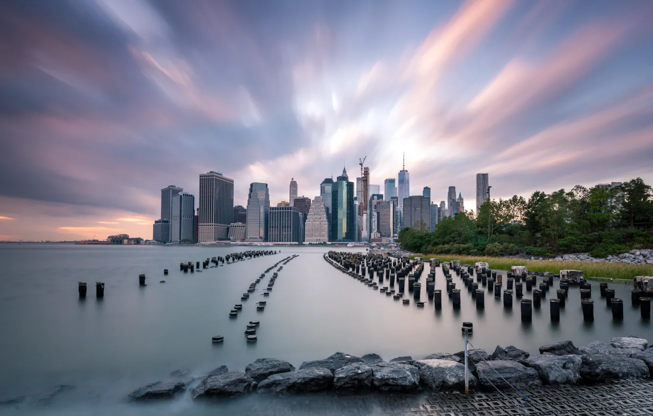 Фото обои город, New York, Brooklyn Heights