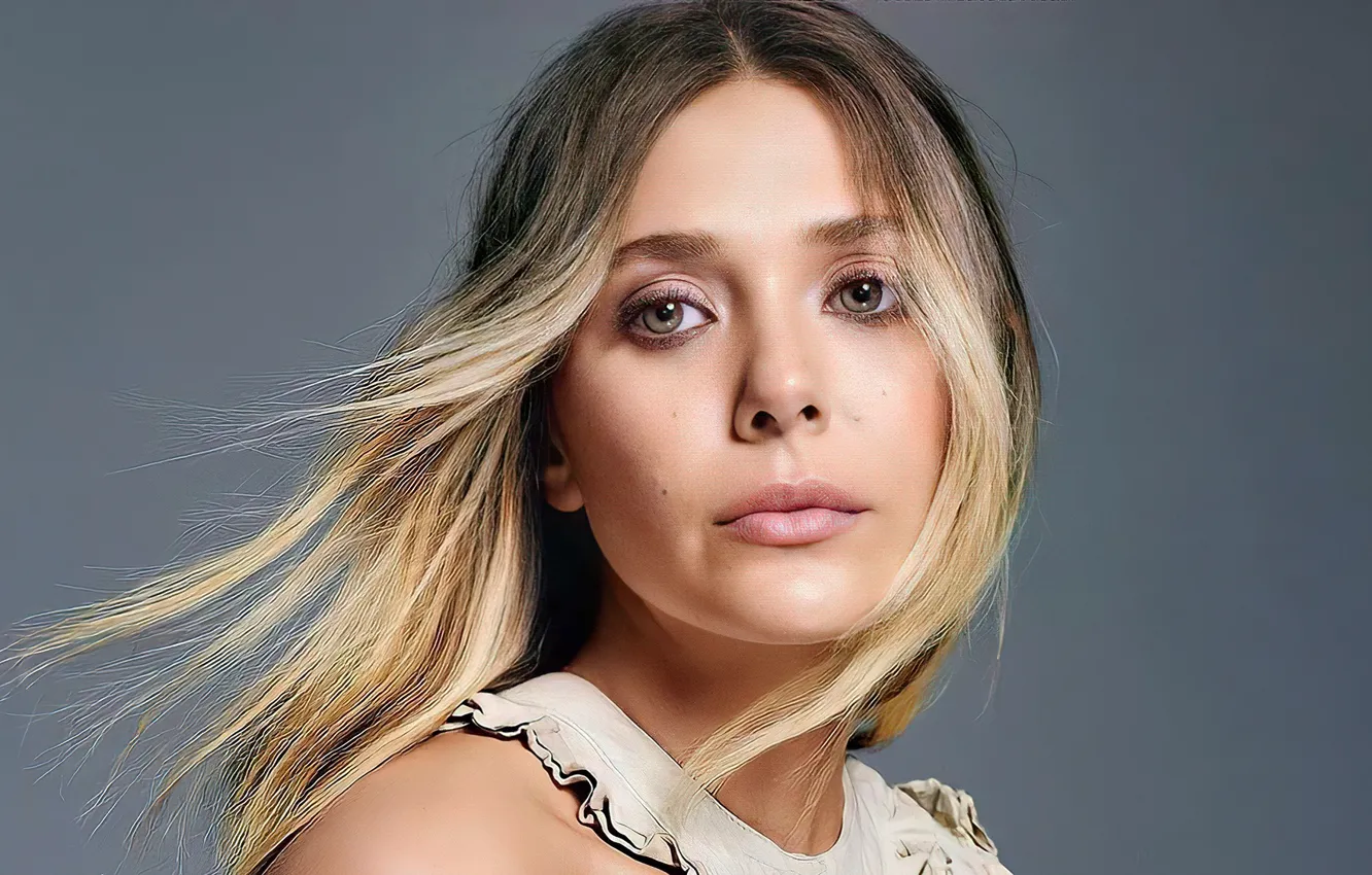 Фото обои взгляд, девушка, лицо, макияж, актриса, Elizabeth Olsen