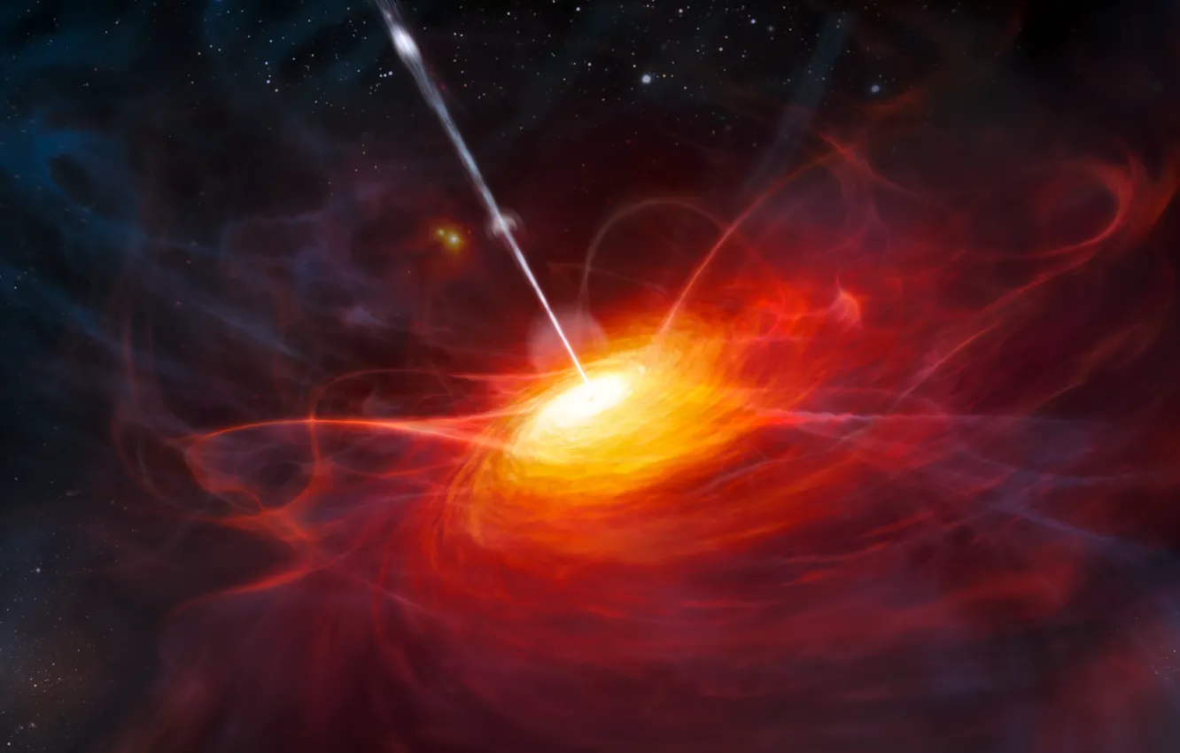 Фото обои квазар, выброс, ULAS J1120 0641