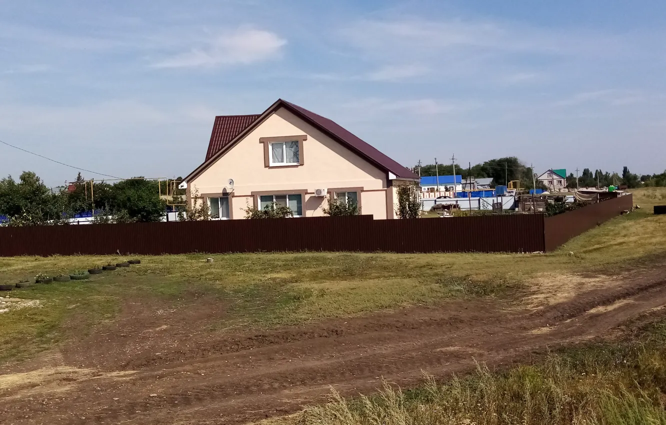 Фото обои улица, село, домик, Пейзаж